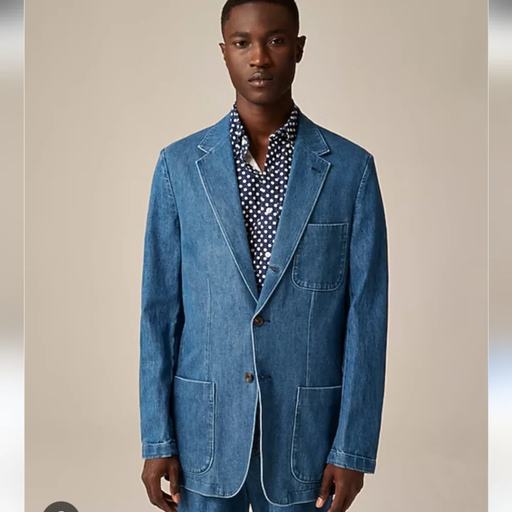 J.Crew Relaxed-fit suit jacket Blazer in Japanese denim CF398 Size 44R NWT $450